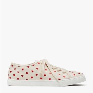 Kate Spade New York Vale Red-heart-embroidered Cotton Canvas Sneakers, 5.5